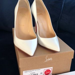 Louboutin White Patent Pumps